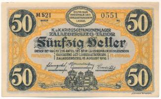 Zalaegerszeg / hadifogolytábor 1916. augusztus 15. 50f arab sorozat és sorszámmal, "MS" je...