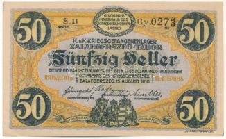 Zalaegerszeg / hadifogolytábor 1916. augusztus 15. 50f arab sorozat és sorszámmal, sorozat előtt &qu...