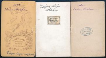 1863-1872 mumoki Várjon Lajos (1849-1928) későbbi honv. ezredes 3 db fiatalkori (13,14 és 23 éves) k...