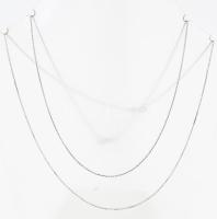 Ezüst(Ag) 2 db vékony anker nyaklánc, h: 45 és 46 cm, nettó: 3,2 g