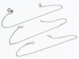 Ezüst(Ag) 3 db vékony anker karkötő, jelzett, h: 19 cm, nettó: 3,8 g