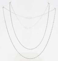 Ezüst(Ag) 2 db csavart áttört nyaklánc, jelzett, h: 45 cm, nettó: 3,5 g
