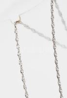 Ezüst(Ag) 2 db csavart áttört nyaklánc, jelzett, h: 45 cm, nettó: 3,5 g