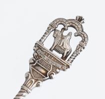 Ezüst(Ag) Szent István címeres kávéskanál, 4 db, jelzett, h: 11,5 cm, nettó: 71,1 g