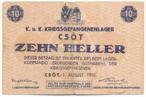 Csót / Hadifogolytábor 1916. augusztus 1. 10f számozás és aláírás nélkül T:F,VG Adamo HHC-1.1