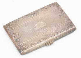 Ezüst(Ag) cifarettatárca, jelzett, 8,5×5 cm, nettó: 71,1 g