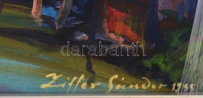 Ziffer Sándor jelzéssel. Nagybányai részlet. Olaj, vászon. Dekoratív fakeretben. 60x80 cm