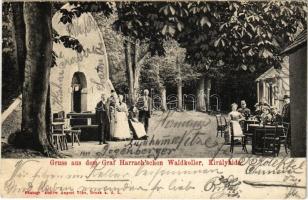 Királyhida, Bruckújfalu Tábor, Brucker Lager, Bruckneudorf; Gruss aus dem Graf Harrach&#039;schen Waldkeller / Erdei vendéglő kertje / garden of the forest restaurant (EK)