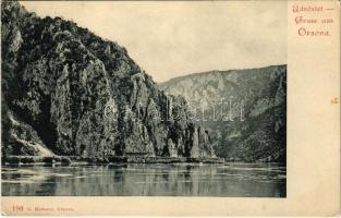 Orsova, Kasanpartie / Kazán-szoros. Hutterer G. kiadása / Cazane / gorge (EK)