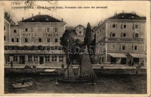 1926 Mali Losinj, Lussinpiccolo; Hotel Pension Italia, Prossimo allo del piroscafe