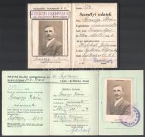 cca 1900-1949 somogyi István mázsamester 2 db igazolványa és 6 db fotója