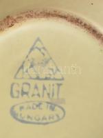 Gránit retro bögre, jelzett, kopással, m: 6 cm