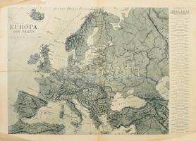 1938 Az ezeréves Magyarország térképe, a hátoldalon Európa 1938 végén, Pesti Hírlap, hajtott, kis be...