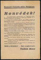 cca 1944-45 Nemzeti Felszabadító Mozgalom II. világháborús röplapja, amely a honvédeket további ellenállásra szólítja fel, másik oldalán térképpel, kisebb lapszéli szakadásokkal, 22,5x15,5 cm