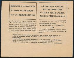 cca 1944, "Álljatok ellen a németnek és németbarátnak", II. világháborús, hivatalnokokat, ...