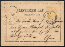 1871 2kr díjjegyes helyi levelezőlap, PEST / TERÉZVÁROS - Ofen (Buda)