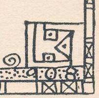 Kozma Lajos (1884-1948): Gúzsba kötve. Cinkográfia, papír, jelzett a cinkográfián, paszpartuban, 20×...