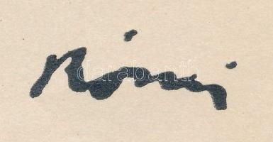 Rippl-Rónai József (1861-1927): Virágot szedő akt. Cinkográfia, papír, jelzett a cinkográfián, paszp...