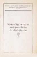 cca 1920 Németvölgyi út 45 sz. alatti parcellázása és villaépítkezései. 12p. Térképrészlettel