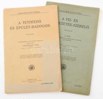 Schoditsch Lajos: A tetőfedő és épület-bádogos. Mintalapok.  Mintalapok. Bp. (1914) Korvin Testvérek.9 t mell. Iparosok könyvtára. Korabeli mappában. + Feyér Gyula: A víz- és gázvezeték-szerelő. Mintalapok. II. Bp., Korvin. 7 t Hiányosok