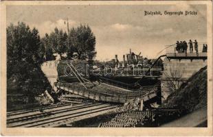 Bialystok, Gesprengte Brücke / WWI military destructions, blown-up bridge (EK)