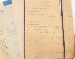 cca 1880-1930 Építészeti tervrajzok tétele kb 30 db benne érdekes lágymányosi nyaraló hivatalos épül...