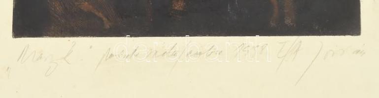 Jovián György (1951-): Maszk, 1998. Aquatinta, ecoline, papír. Jelzett, művészpéldány E/A jelzéssel....