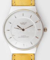 Swatch karóra japán Myota szerkezettel elem nélkül. d: 30 mm sárga bőr szíjjal
