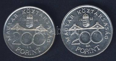 1992-94. 200Ft Ag "MNB" + "Deák" T:BU,2