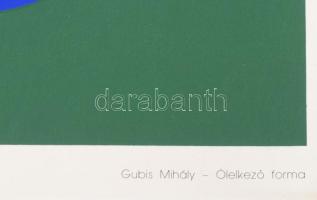Gubis Mihály (1948-2006): Ölelkező forma. Szitanyomat, papír, jelzett a nyomaton. 31x31 cm