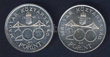1992-94. 200Ft Ag "MNB" + "Deák" T:BU,2