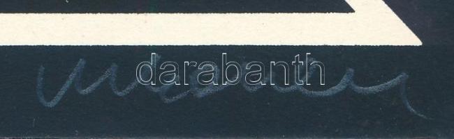 Antti Ukkonen (1948-1994): Konstruktivista kompozíció. Szitanyomat, papír, jelzett. A Dimensio 1976-...