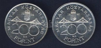 1992-94. 200Ft Ag "MNB" + "Deák" T:BU,2