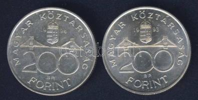 1993-94. 200Ft Ag "MNB" + "Deák" T:BU,2