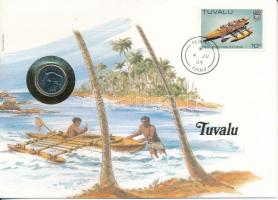 Tuvalu 1985. 5c, felbélyegzett borítékban, bélyegzéssel, német nyelvű leírással T:UNC  Tuvalu 1985. 5 Cents in envelope with stamp and cancellation and a prospectus in german C:UNC