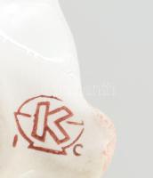 Lengyel ülő porcelán figura. Jelzett, hibátlan, 10x11 cm