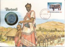 Burundi 1980. 5Fr Al felbélyegzett borítékban, bélyegzéssel, német nyelvű leírással T:AU  Burundi 1980. 5 Francs Al in envelope with stamp, with German description C:AU