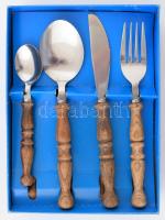 24 darabos japán fanyelű evőeszköz készlet, dobozában