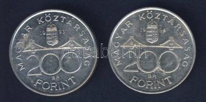 1993-94. 200Ft Ag "MNB" + "Deák" T:BU,2