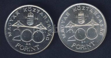 1993-94. 200Ft Ag "MNB" + "Deák" T:BU,2