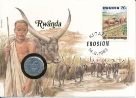 Ruanda 1970. 2Fr felbélyegzett borítékban, bélyegzéssel, német nyelvű leírással T:UNC Rwanda 1970. 2 Francs in envelope with stamp and cancellation, with German description C:UNC