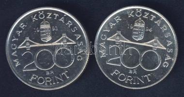 1993-94. 200Ft Ag "MNB" + "Deák" T:BU,2