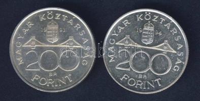 1993-94. 200Ft Ag "MNB" + "Deák" T:BU,2