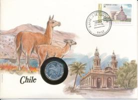 Chile 1979. 10c felbélyegzett borítékban, bélyegzéssel, német nyelvű leírással T:UNC  Chile 1979. 10 Centavos in envelope with stamp and cancellation, with German description C:UNC