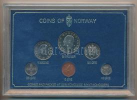 Norvégia 1976. 5ö-5K (6xklf) forgalmi sor, műanyag tokban T:UNC  Norway 1976. 5 Öre - 5 Kroner (6xdiff) coin set in plastic case C:UNC