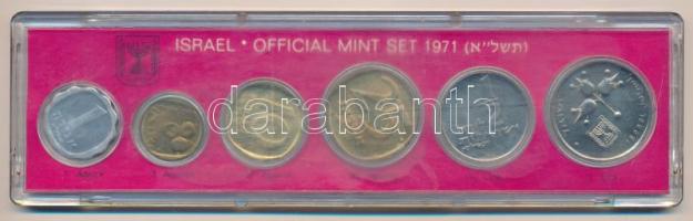 Izrael 1971. 1a-1L (6xklf) forgalmi sor műanyag tokban T:UNC Israel 1971. 1 Agora - 1 Lira (6xdiff) coin set in plastic case C:UNC