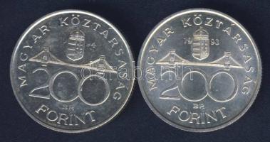 1993-94. 200Ft Ag "MNB" + "Deák" T:BU,2