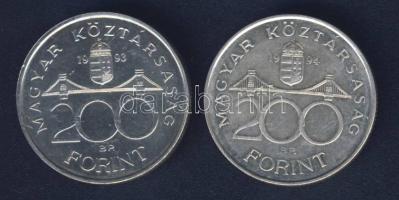 1993-94. 200Ft Ag "MNB" + "Deák" T:BU,2
