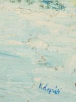 Kárpáti jelzéssel: Balatoni táj. Olaj, farost. Sérült. 34,5×57 cm