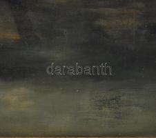 Jelzés nélkül: Viharos táj. Olaj, vászon. Dekoratív, sérült fakeretben, 50×70 cm